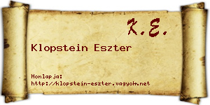 Klopstein Eszter névjegykártya